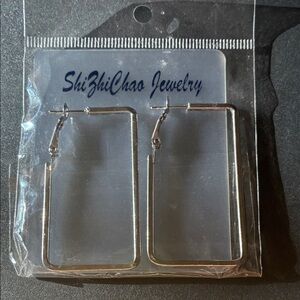 ShiZhiChao Silver Square Hoop Earrings